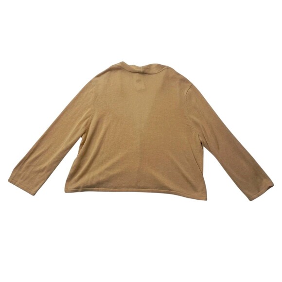 NWT J. Jill Cardigan Top Women's XL Yellow Honey Linen Blend V Neck Lightweight - Picture 2 of 13